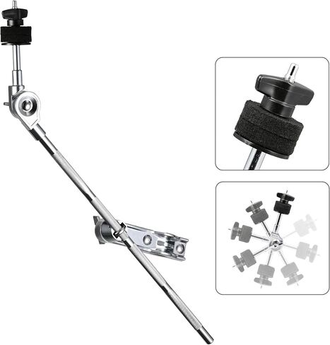 ذراع ذراع الصنج الطبل من KZU، ذراع الإمساك بحامل الصنج شديد التحمل، مشبك تثبيت الصنج 360 درجة مع ذراع تمديد لباد سميك مكدس الصنج قابل للتعديل in Kuwait