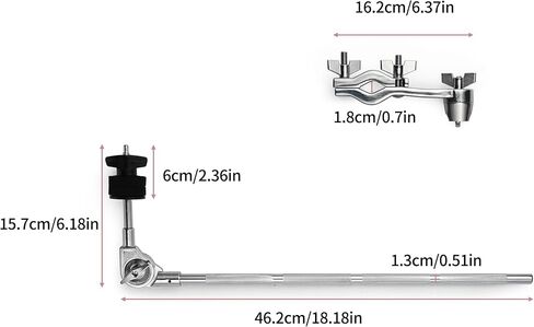 ذراع ذراع الصنج الطبل من KZU، ذراع الإمساك بحامل الصنج شديد التحمل، مشبك تثبيت الصنج 360 درجة مع ذراع تمديد لباد سميك مكدس الصنج قابل للتعديل in Kuwait
