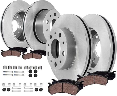 Detroit Axle - Brake Kit for Dodge Avenger Caliber Jeep Patriot Compass Chrysler 200 Sebring Replacement Disc Brake Rotors Ceramic Brakes Pads 5 Lugs: 11.57" inch Front and 10.31" inch Rear Rotors in Kuwait