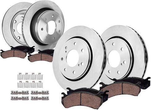 Detroit Axle - Brake Kit for Dodge Avenger Caliber Jeep Patriot Compass Chrysler 200 Sebring Replacement Disc Brake Rotors Ceramic Brakes Pads 5 Lugs: 11.57" inch Front and 10.31" inch Rear Rotors in Kuwait