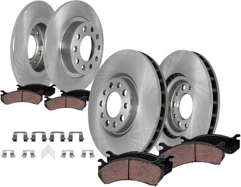 Detroit Axle - Brake Kit for Dodge Avenger Caliber Jeep Patriot Compass Chrysler 200 Sebring Replacement Disc Brake Rotors Ceramic Brakes Pads 5 Lugs: 11.57" inch Front and 10.31" inch Rear Rotors in Kuwait