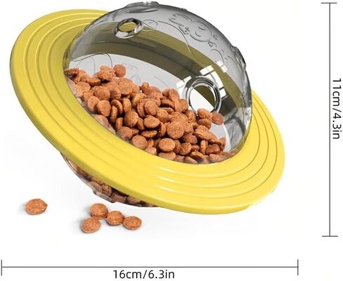 Interactive Dog Ball UFO Design Food Dispensing Slow Feeder for Enrichment IQ Training and Mealtime Activity, Blue in Saudi Arabia