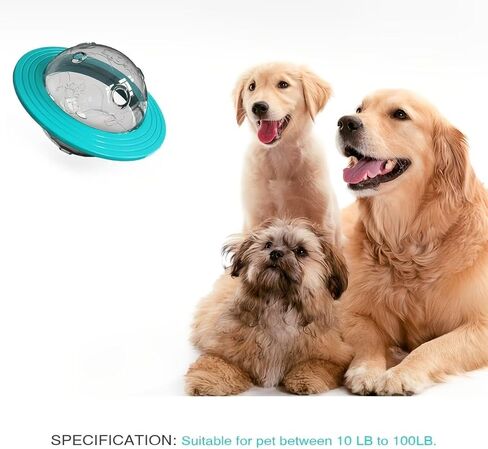 Interactive Dog Ball UFO Design Food Dispensing Slow Feeder for Enrichment IQ Training and Mealtime Activity, Blue in Saudi Arabia