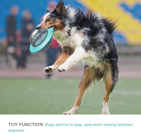 Interactive Dog Ball UFO Design Food Dispensing Slow Feeder for Enrichment IQ Training and Mealtime Activity, Blue in Saudi Arabia