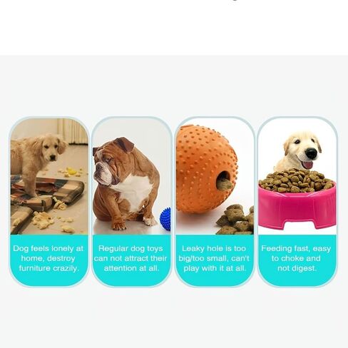 Interactive Dog Ball UFO Design Food Dispensing Slow Feeder for Enrichment IQ Training and Mealtime Activity, Blue in Saudi Arabia