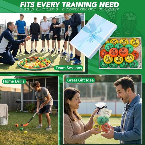 24 عبوة من كرات لاكروس الإسفنجية الناعمة من كرات لاكروس للتدريب الناعم للشباب في الأماكن المغلقة بالكلية والمدرسة الثانوية الحجم الرسمي للتدريب على الألعاب in Kuwait