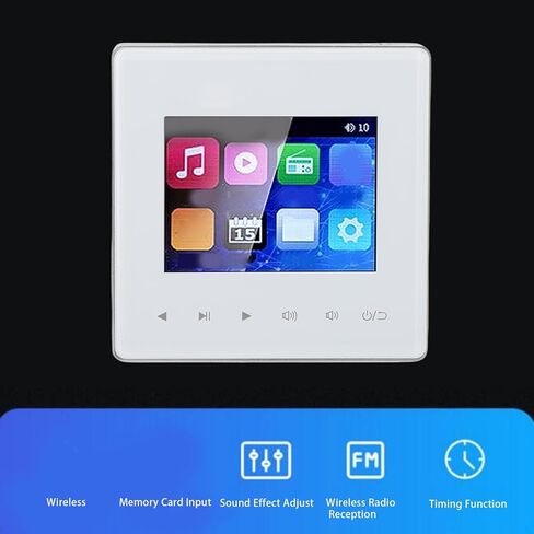 BT Wall Amplifier, Audio Wall Mount Music Amplifier with 2.8inch Touch Screen with FM Radio Timing On Off Background Music Player Control Panel for Commercial Audio in Saudi Arabia