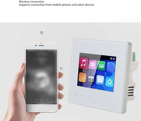 BT Wall Amplifier, Audio Wall Mount Music Amplifier with 2.8inch Touch Screen with FM Radio Timing On Off Background Music Player Control Panel for Commercial Audio in Saudi Arabia