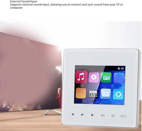 BT Wall Amplifier, Audio Wall Mount Music Amplifier with 2.8inch Touch Screen with FM Radio Timing On Off Background Music Player Control Panel for Commercial Audio in Saudi Arabia