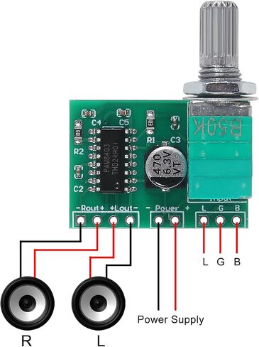 5pcs DC 5V 3W+3W Audio Amplifier Mini PAM8403 Digital Power Amp Module Board Dual-Channel for DIY(with Potentiometer) in Saudi Arabia