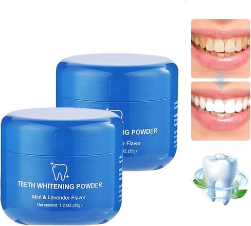 قطعتان من مسحوق تبييض الأسنان، مسحوق تبييض نفس منعش، إزالة البقع بدون حساسية، تأثيرات تبييض معززة (1) in Kuwait