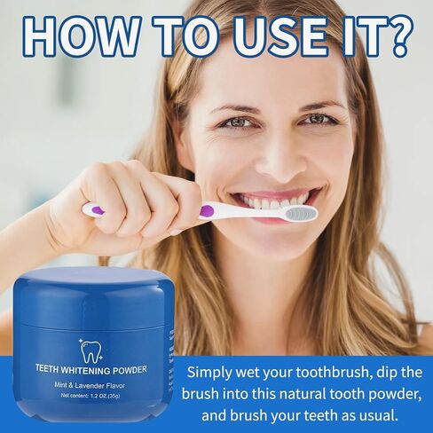 قطعتان من مسحوق تبييض الأسنان، مسحوق تبييض نفس منعش، إزالة البقع بدون حساسية، تأثيرات تبييض معززة (1) in Kuwait