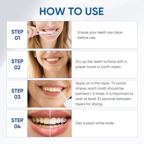 طلاء الأسنان، طلاء تبييض الأسنان، طلاء أسنان أبيض فوري، طلاء أسنان أبيض محكم، محمول وبسيط، أزرق in Kuwait