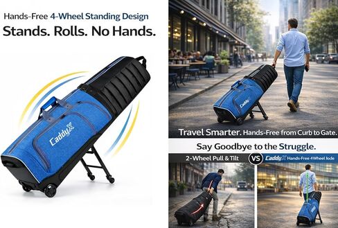 Premium Golf Travel Bag for Airlines with 4-Wheel Hands-Free Rolling & 2-Wheel Pull Mode, Enhanced Head Protection, Reinforced Hard Base in Kuwait