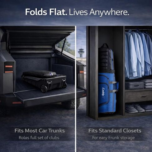 Premium Golf Travel Bag for Airlines with 4-Wheel Hands-Free Rolling & 2-Wheel Pull Mode, Enhanced Head Protection, Reinforced Hard Base in Kuwait