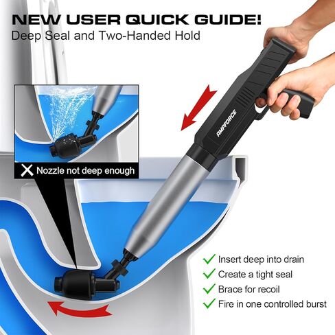 ‌Electric Toilet Plunger for Bathroom, High-Pressure Air Plunger, Heavy-Duty Clog Remover for Toilets, Toilet Drain Unclogger (Ink Black) in Kuwait