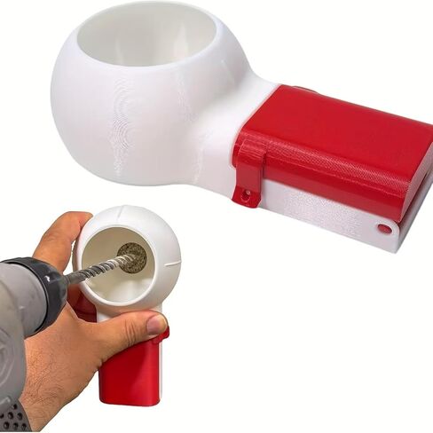 Drill Dust Collector Box for Wall Drilling - Red/White Dust Catcher Tool Compatible with Most Drill Bits in Saudi Arabia