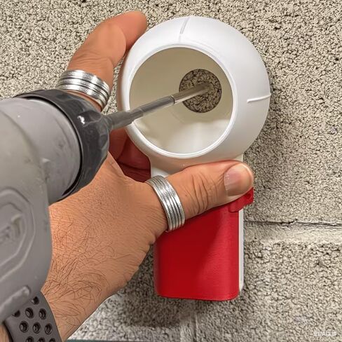 Drill Dust Collector Box for Wall Drilling - Red/White Dust Catcher Tool Compatible with Most Drill Bits in Saudi Arabia