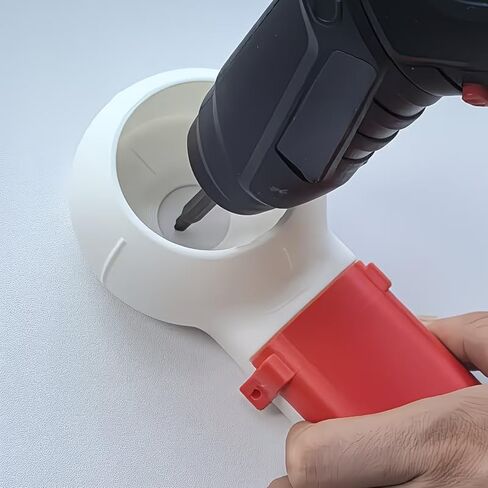 Drill Dust Collector Box for Wall Drilling - Red/White Dust Catcher Tool Compatible with Most Drill Bits in Saudi Arabia
