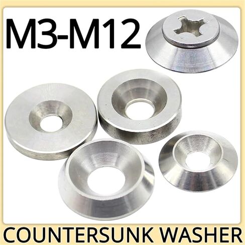 2pc/10pc M3 M4 M5 M6 M8 M10 M12 Countersunk Washer Conical Flat Solid Head Gasket Concave and Convex Conical 304 Stainless Steel Washers(Cone M8x25x5(2pcs)) in Saudi Arabia