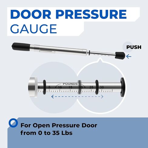 Door Pressure Gauge 0 to 35 Lbs for Hinged Sliding Folding Doors to Meet for ADA Requirement Door Test Tool, with Plastic Protective Tube in Kuwait