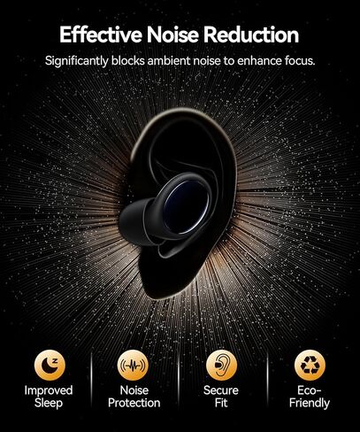 سدادات أذن عازلة للضوضاء بقدرة 45 ديسيبل للنوم، سدادات أذن من السيليكون الناعم قابلة لإعادة الاستخدام للشخير والحفلات الموسيقية والنوم الجانبي والسفر بالطائرة وحماية السمع وسدادات أذن لتقليل الضوضاء مع حقيبة محمولة in Kuwait