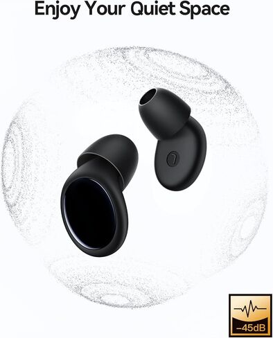 سدادات أذن عازلة للضوضاء بقدرة 45 ديسيبل للنوم، سدادات أذن من السيليكون الناعم قابلة لإعادة الاستخدام للشخير والحفلات الموسيقية والنوم الجانبي والسفر بالطائرة وحماية السمع وسدادات أذن لتقليل الضوضاء مع حقيبة محمولة in Kuwait