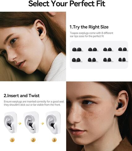سدادات أذن عازلة للضوضاء بقدرة 45 ديسيبل للنوم، سدادات أذن من السيليكون الناعم قابلة لإعادة الاستخدام للشخير والحفلات الموسيقية والنوم الجانبي والسفر بالطائرة وحماية السمع وسدادات أذن لتقليل الضوضاء مع حقيبة محمولة in Kuwait