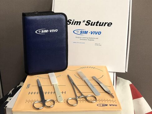 Sim-Suture Learning System: Complete Suture Skills Training Module - Includes Large, Realistic Suture Pad, Suture Tool Kit, Practice Sutures, and Training Guide. Medical Education and Training Only. in Saudi Arabia