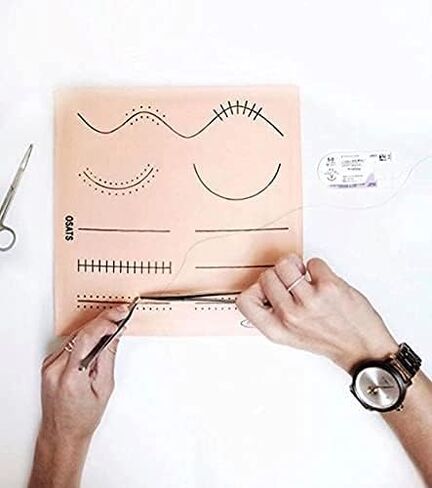 Sim-Suture Learning System: Complete Suture Skills Training Module - Includes Large, Realistic Suture Pad, Suture Tool Kit, Practice Sutures, and Training Guide. Medical Education and Training Only. in Saudi Arabia