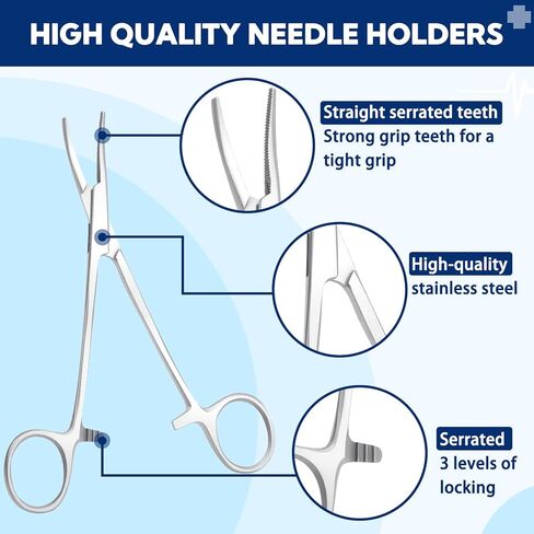 Suture Practice Kit for Medical Students, Complete Surgical Training Set with Realistic Silicone Pad, Suture Tools and Threads for Stitches Practice, Vet Nursing Skills Training in Kuwait