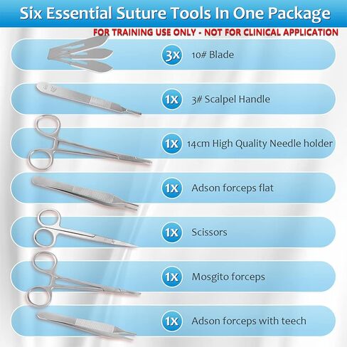 مجموعة تدريب على ممارسة الخياطة، مع وسادة خياطة كبيرة من السيليكون، وأدوات، ومقاطع فيديو للتدريب على إزالة الدباسة للتعليم فقط in Kuwait