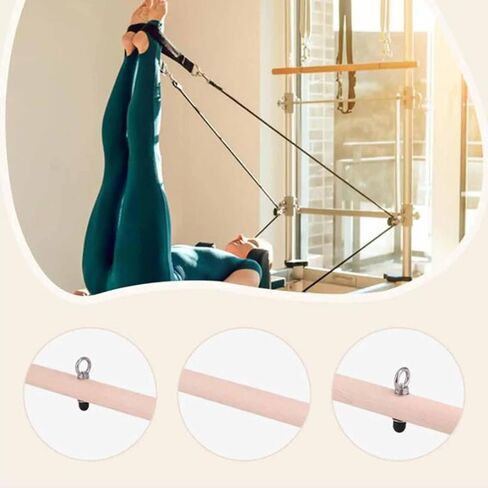 Resistance Bar Pilates Roll Down Bar with Wooden Exercise Pole for in Kuwait