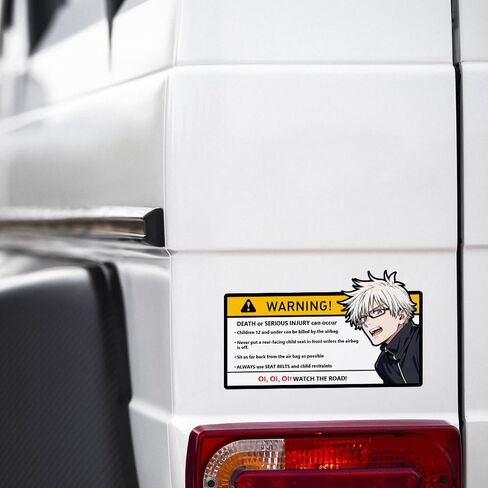 EARLFAMILY 5.1'' Gojo Satoru Cartoon Anime Car Sticker for Watch The Road Warning Decal Anime Vinyl JDM Window Stickers in Kuwait