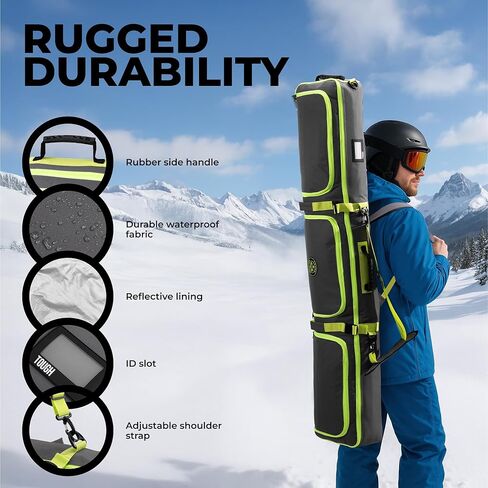 حقيبة التزلج على الجليد من Tough Outfitters للسفر الجوي - حقيبة سفر مبطنة شديدة التحمل على الجليد - حقائب ألواح الثلج المقاومة للطقس in Saudi Arabia