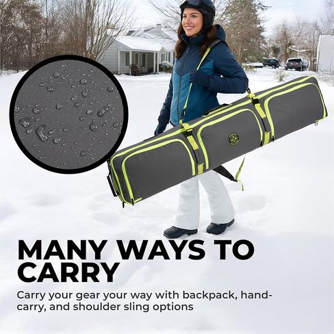 حقيبة التزلج على الجليد من Tough Outfitters للسفر الجوي - حقيبة سفر مبطنة شديدة التحمل على الجليد - حقائب ألواح الثلج المقاومة للطقس in Saudi Arabia