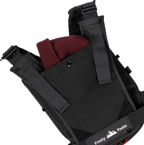 Summit Hauler Black Chest Pack for Outdoor Sports, Snowboarding and Skiing with Phone Storage, Velcro Holster Compatible, Multiple Pockets, Mesh Back Storage in Saudi Arabia