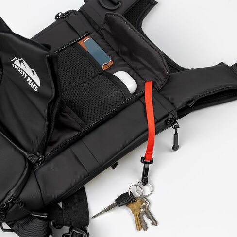 Summit Hauler Black Chest Pack for Outdoor Sports, Snowboarding and Skiing with Phone Storage, Velcro Holster Compatible, Multiple Pockets, Mesh Back Storage in Saudi Arabia