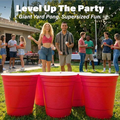 GoPong Giant Yard Pong Outdoor Game - Jumbo Sized PRO Set – Fun Beach and Lawn Party Games for Adults in Kuwait