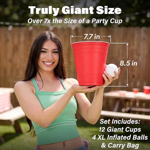 GoPong Giant Yard Pong Outdoor Game - Jumbo Sized PRO Set – Fun Beach and Lawn Party Games for Adults in Kuwait