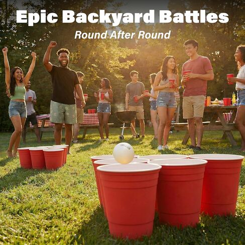 GoPong Giant Yard Pong Outdoor Game - Jumbo Sized PRO Set – Fun Beach and Lawn Party Games for Adults in Kuwait