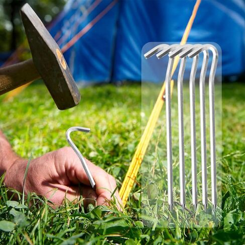 Ground Metal Camping Hexagonal Hook Ground Spike Removable Windproof Lightweight Tent Pile Outdoor Camping Accessories (5PCS,18cm) in Saudi Arabia