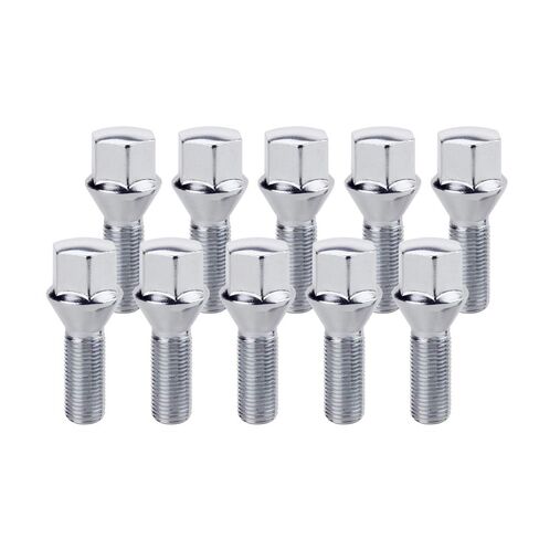 Set of 10 14x1.5 45mm Shank 17mm Hex Conical Seat Wheel Lug Bolts for Aftermarket Wheels, Black in Saudi Arabia