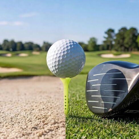 Golf Tees 50 Pack 3 1/4", Low Spin 3-Prong Plastic Tees, Reduce Friction for Longer Drives, Durable Composite, Anti-Flyaway Barbed Tip, Adjustable Height, 5 Colors (10 Each) in Kuwait