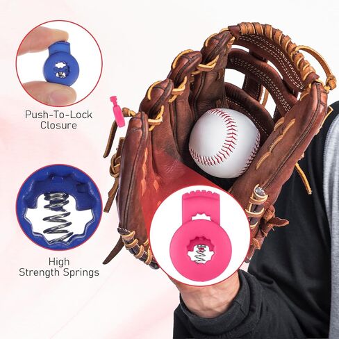 36 Pcs Baseball Glove Locks, Glove Lace Locks, Never Need Tying Knots Again, Gloves Lock Clips for Gloves Repair and Secure Fit - Youth & Adult Players 9 Assorted Colors (4 Each) in Saudi Arabia