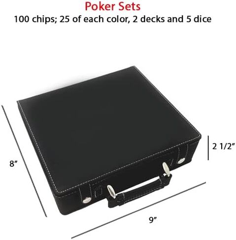 Personalized Poker Set, Poker Player Gifts, Poker Set with Case, Poker Chips for Texas Holdem, Engraved Poker Case, Gift for Dad Husband- 4 Color Options in Saudi Arabia