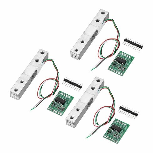 MECCANIXITY 3 Set Digital Load Cell Weight Sensor 5KG + HX711 Module Weighing Sensor 24 Bit Precision A/D Dual-Channel 16x24mm for DIY Portable Electronic Kitchen Scale Kit in Saudi Arabia