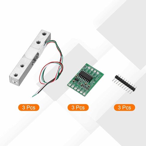 MECCANIXITY 3 Set Digital Load Cell Weight Sensor 5KG + HX711 Module Weighing Sensor 24 Bit Precision A/D Dual-Channel 16x24mm for DIY Portable Electronic Kitchen Scale Kit in Saudi Arabia