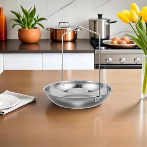 مقلاة وزن زيروديكو مع سلسلة لتعليق ميزان القرص، صينية وزن يدوية من الفولاذ المقاوم للصدأ مناسبة للمطبخ والتسوق والاستخدام الصناعي in Kuwait