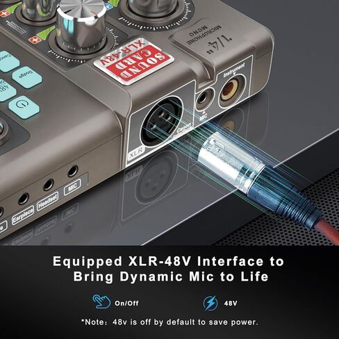 مجموعة معدات البودكاست، جهاز مزج الصوت مع مجموعة ميكروفون XLR للبث المباشر، والبودكاست، والتسجيل، والألعاب، والكمبيوتر الشخصي، والجيتار (أسود) in Kuwait